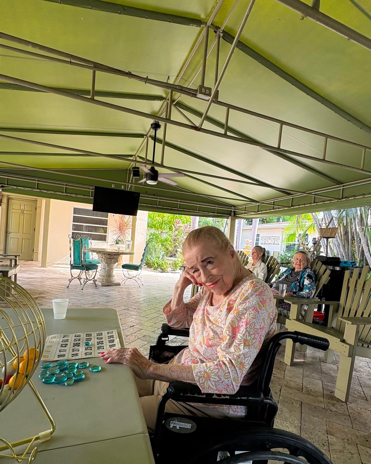 Residents sharing a quiet afternoon at Royal Palm Senior Residence.